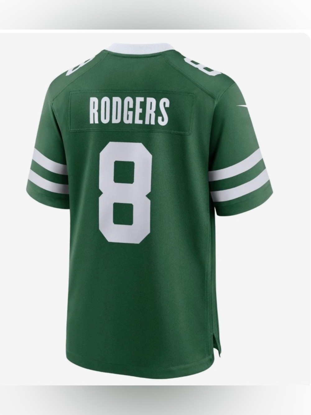 NFL New York Jets Aaron Rodgers #8 Green Football Jersey NWOT - Picture 5 of 15